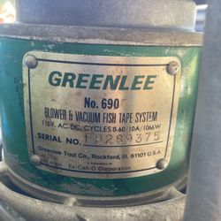 Greenlee Vaccum And Blower Fish Tape System