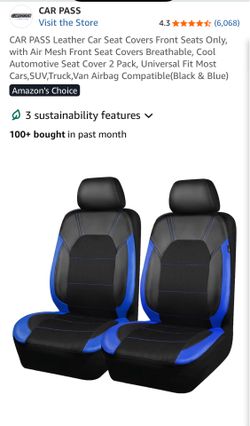 CAR PASS Leather Car Seat Covers Front Seats Only