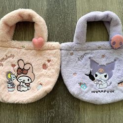 **2 Styles**Brand New Sanrio Fluffy Kid Bag with Closing Button