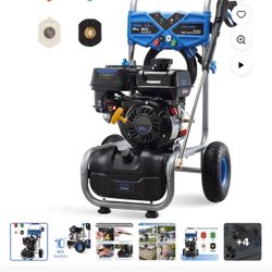 Efurden 3500PSI Gas Pressure Washer, 2.3GPM Gas Powered High Pressure Clean Machine with 209CC Engine, 4 Adjustable Nozzles for Cleaning Walls, Terrac