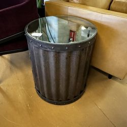 Iron And Glass Occasional Table