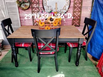 Black solid wood dinning set