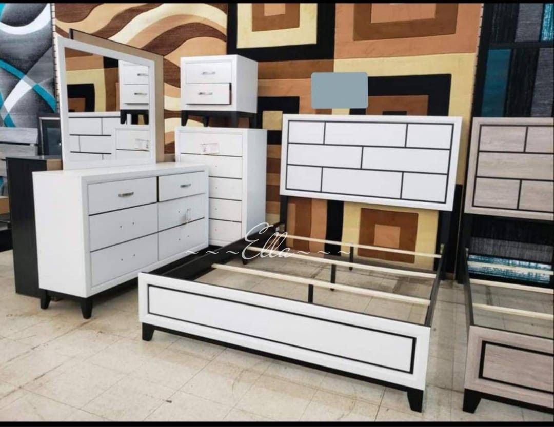 King Bed Dresser Mirror And Nightstand $10 Down Payment And Financing Available