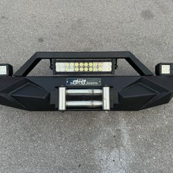 Steel Front Bumper for Jeep Wrangler 2017-2025 JL - w/ LED Lights & Winch Roller