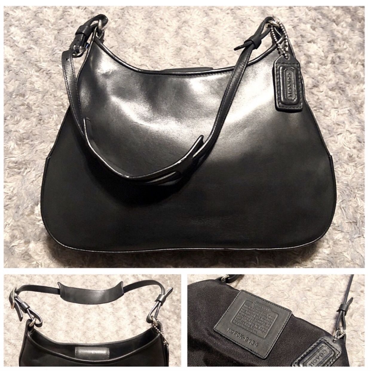 Coach Calf Skin Hobo paid $298 Like new! Shoulder Bag # FOK-8134 comes with dust bag! Excellent condition clean interior/exterior! Measurements: 10"