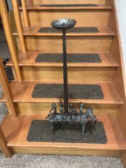 Vintage Bronze 18.6 lbs. decorated candle holder in Great Condition