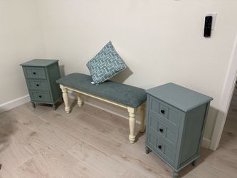 Nightstand with bench