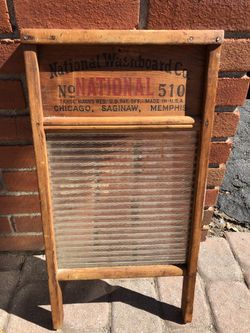 Antique NATIONAL Glass Washboard