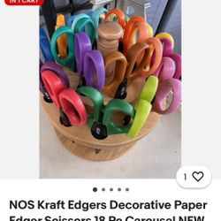 NOS Kraft Edgers Decorative Paper Edger Scissors 18 Pc Carousel NEW