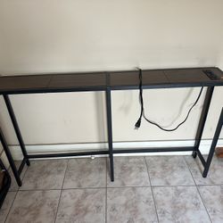 Long Side Table With Built In Outlet