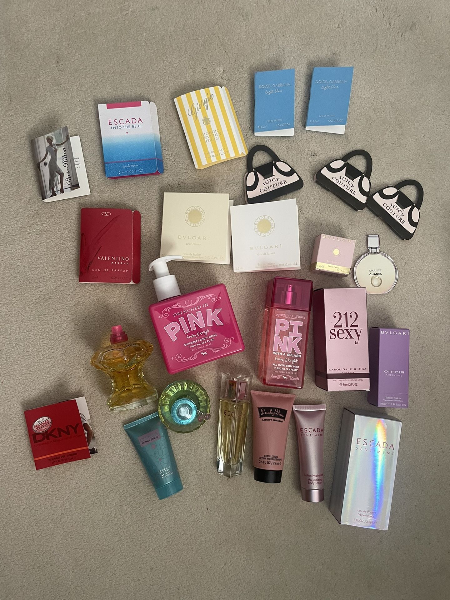 Lot Of Designer Y2K Perfume Samples(new) And Used Or almost new Full Size Perfume