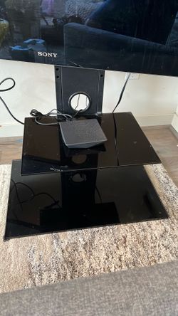 Black swivel tv stand