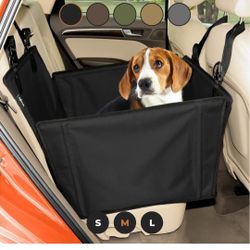 Wuglo Extra Stable Dog Car Seat - Reinforced Dog Seat for Medium-Sized Dogs, Waterproof, Black, 4 Straps