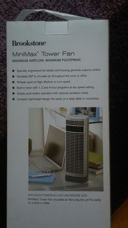 NEW BROOKSTONE MiniMax Tower Desk Fan for Sale in Peabody MA