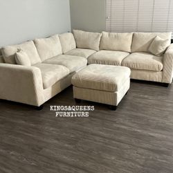 Brand New Sectional With Ottoman 