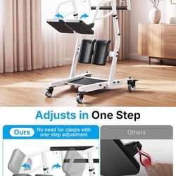 PERLECARE Sit to Stand Lift for Elderly, Stand Assist with Adjustable Height Options, Safety Belt and Lockable Smooth Casters, Easy Operation, Ideal f
