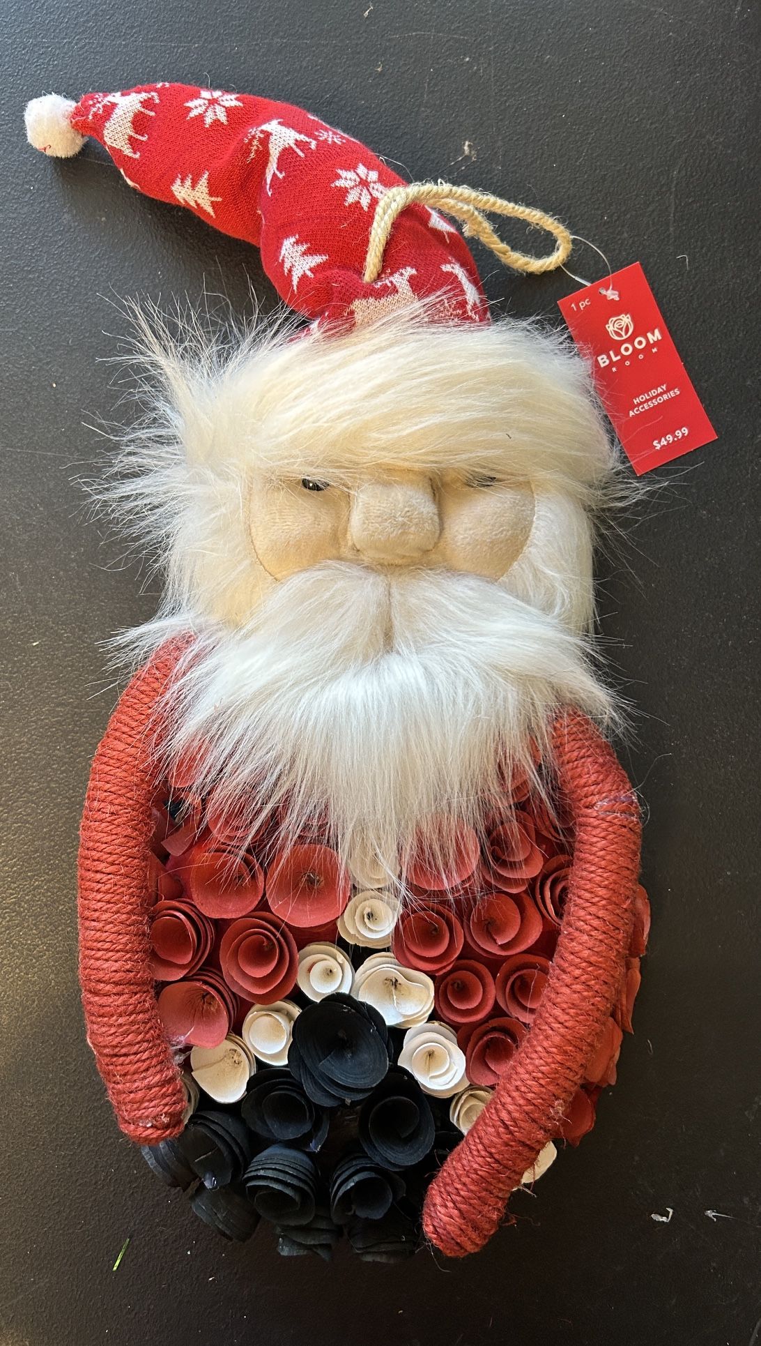 Bloom Room Wall Door Hanging Decor Christmas Santa Made Of Rosettes