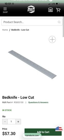 Jacobsen Bedknife R(contact info removed)