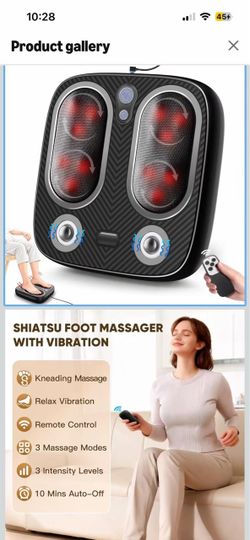 Brand New Foot Massager with Vibration Shiatsu-Kneading, 3 Modes, 3 Levels, Plug-in Use, Toe-Touch Control,Ideal Gifts for Mother & Father