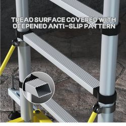 Aluminum Scaffold Tower, Multipurpose Rolling Scaffolding Work Platform, Utility Scaffolding Tower, Adjustable Work Platform with Hatch Deck and Guard