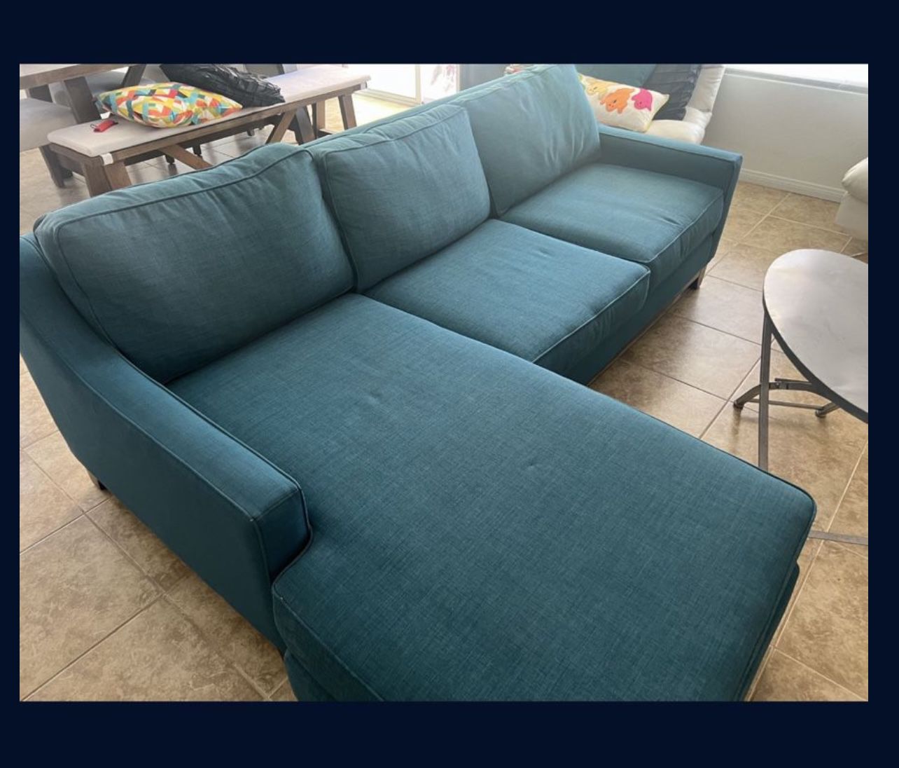 Teal Mid century Couch