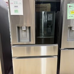 29 cu. ft. SMART My-Color InstaView Stan-dard-Depth MAX 4-Door French Door Refrigerator in Stainless Steel with Craft Ice