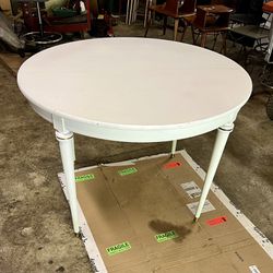 Round Swedish Extending Dining Table With Two Leaves 