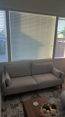 Two Mid Century Modern Jerome’s Echo Sofa Stone