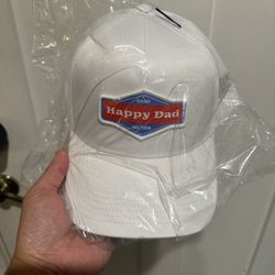 Happy Dad White Trucker Hat Snap-back