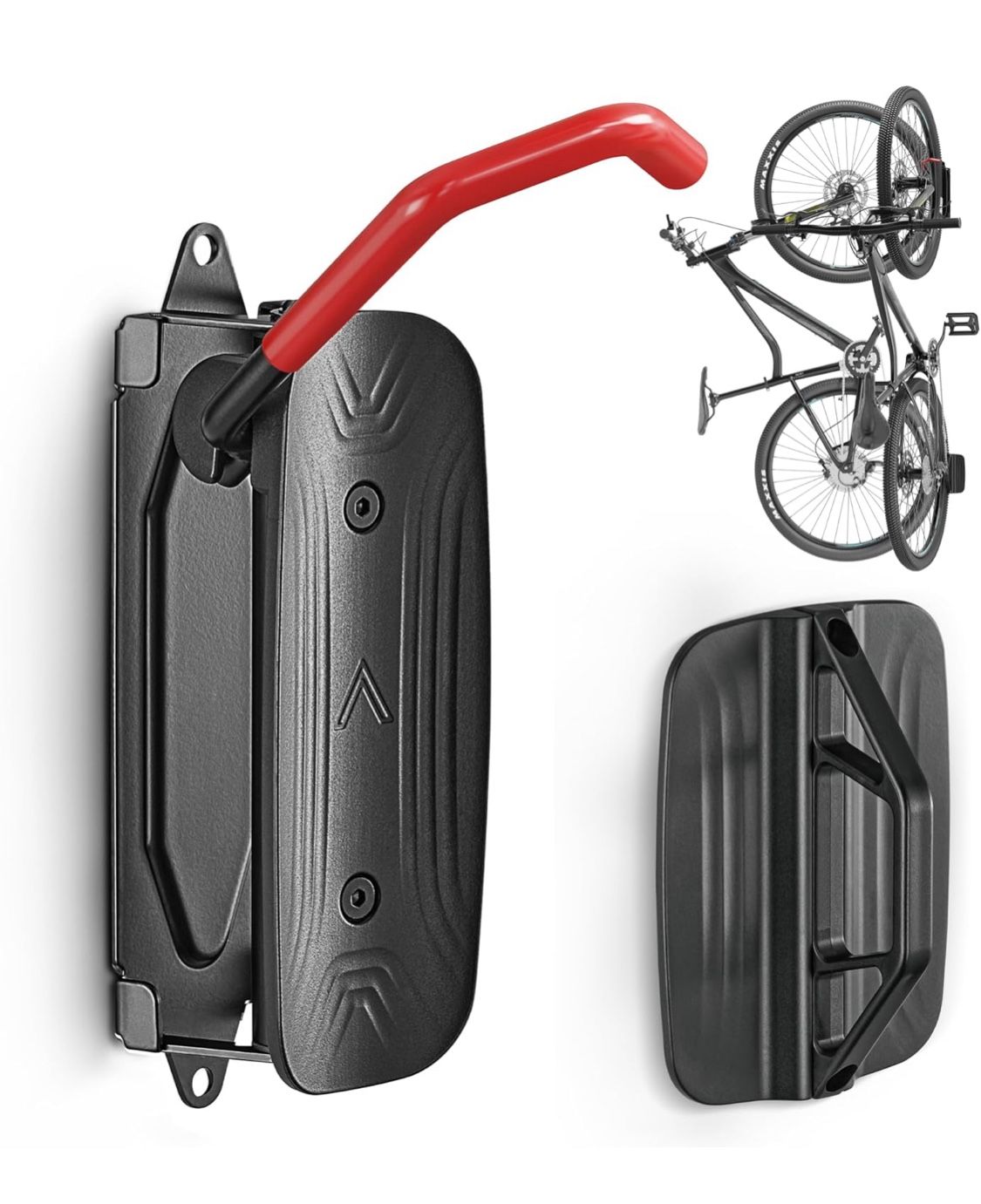 monTEK Swivel Bike Wall Mount – Space-Saving Vertical Bike Rack, Heavy-Duty Garage Bike Hanger, Sturdy Storage Hook Holds Up to 66lbs, Count:2