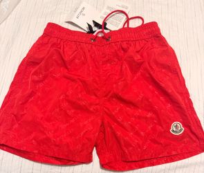 Moncler red swim shorts