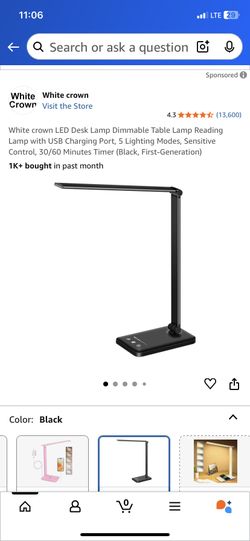 White Crown LED Desk Lamp New