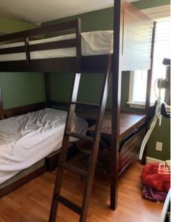 Twin Bunk Beds W/ Desk