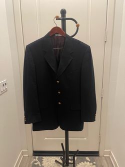 Men's Black Blazer with Gold Buttons