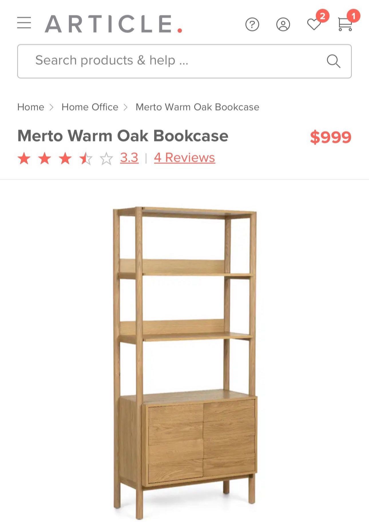 Article Furniture Bookcase