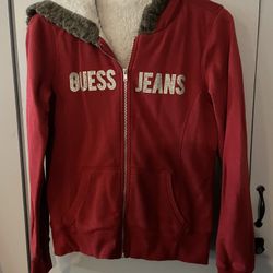 Guess Jeans Red Jacket For Women