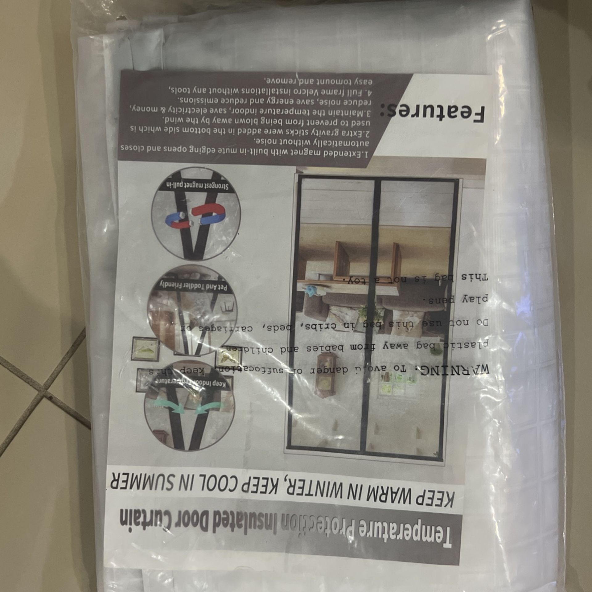 Insulated Door Curtain, Thermal Magnetic Self-Sealing EVA Door Screen Keep Cold Out Door Cover Auto Closer for Kitchen, Patio, Air Conditioner Room,Ha