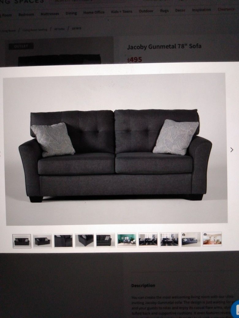 Jacoby cheap gunmetal sofa