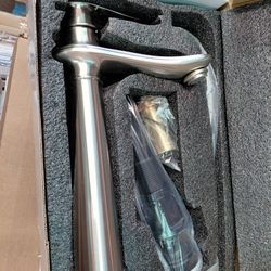 Aklfgn Bathroom Vessel Sink Faucet With Drain In Brushed Nickel