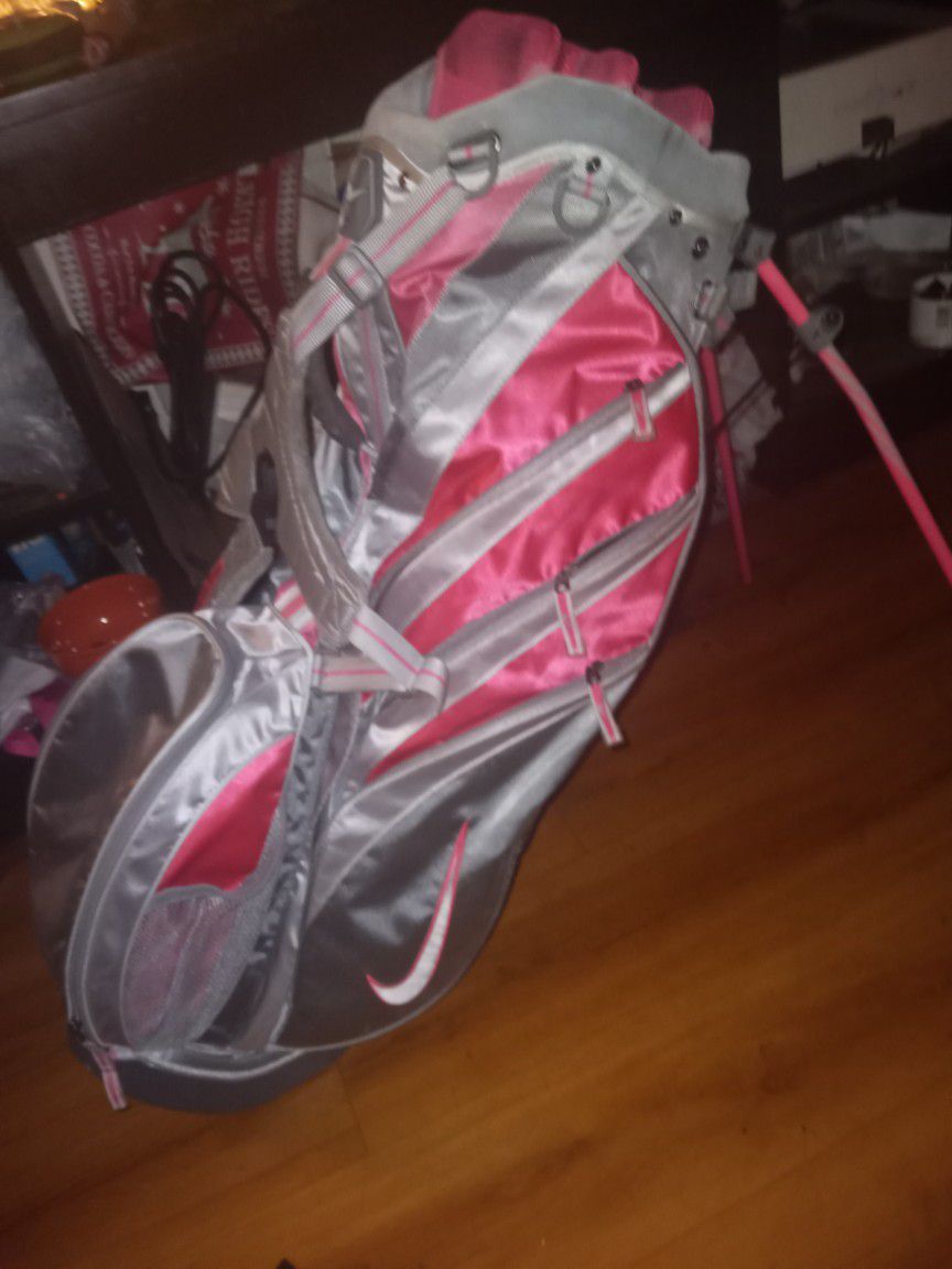 Pink Nike Golf Bag ,  With Clubs