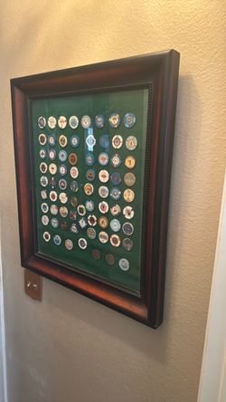 Framed Casino Chip Collection Display
