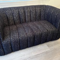 New Boucle Fabric Couch / Love Seat.  Black, Grey, Beige.  82x34x31H; 63x34x31H.  Free Delivery!