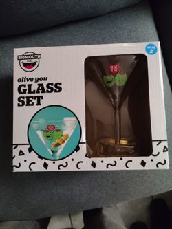 BigMouth Inc. Olive You Martini Glass Set of 2