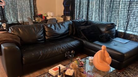 Leather sectional