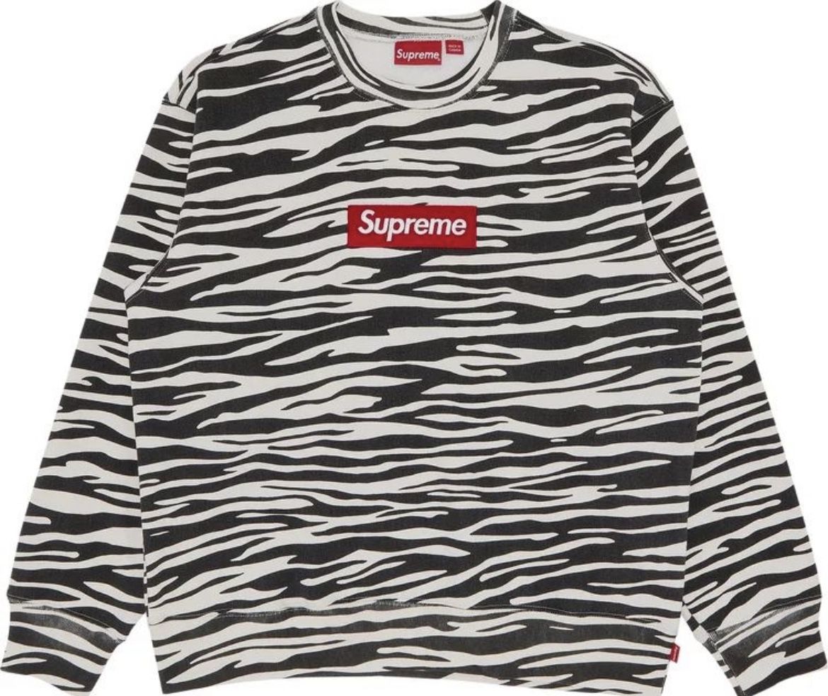 Supreme Box Logo Zebra CrewNeck FW22 Size M