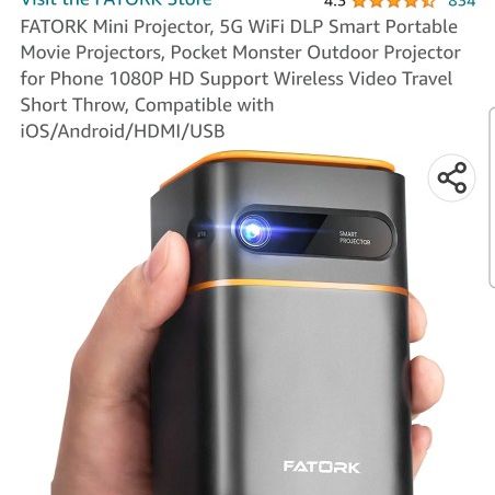 FATORK Pocket Monster-5G WiFi Smart Portable Movie Projector