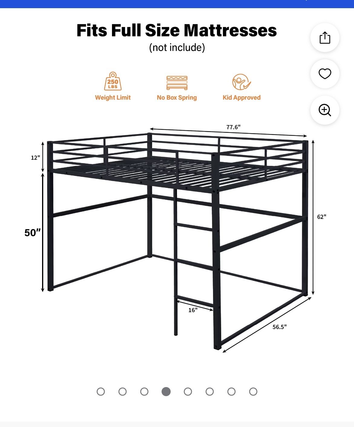 Loft Full size Bed Frame