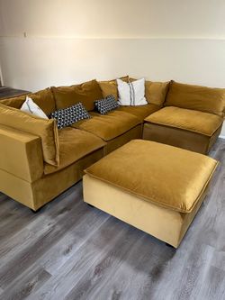 Albany Park yellow ocher couch
