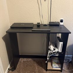 Black Desk with Shelves