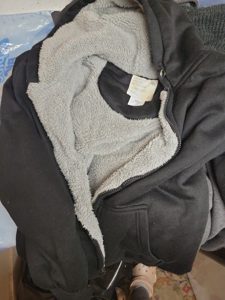 Mens Large Fleece Zip Up Sweat Shirt